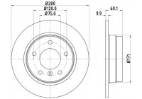 Brake disc 8DD 355 127-051 Hella