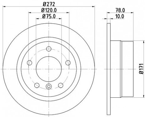 Brake disc 8DD 355 127-171 Hella