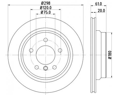 Brake disc 8DD 355 127-261 Hella