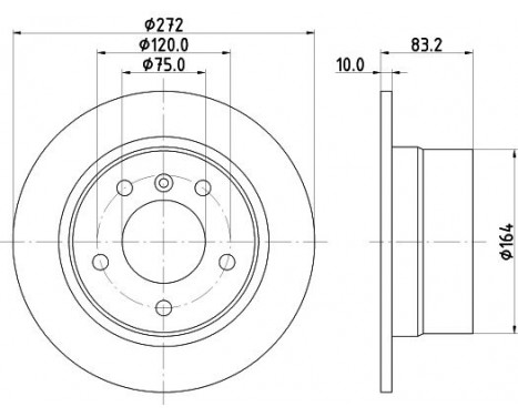 Brake disc 8DD 355 127-281 Hella