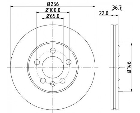 Brake disc 8DD 355 127-291 Hella