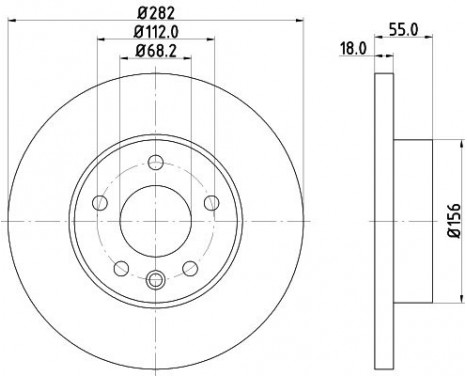 Brake disc 8DD 355 127-321 Hella