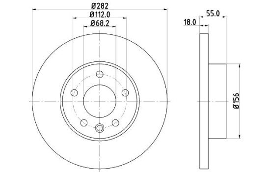 Brake disc 8DD 355 127-321 Hella