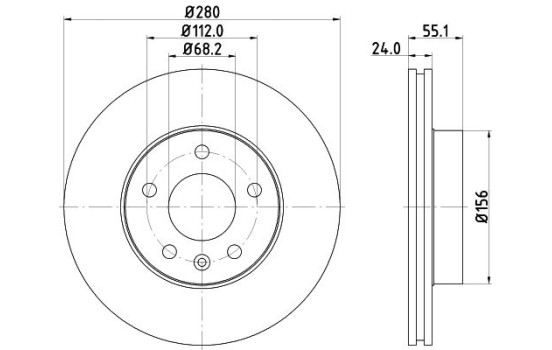 Brake disc 8DD 355 127-331 Hella