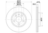 Brake disc 8DD 355 127-341 Hella