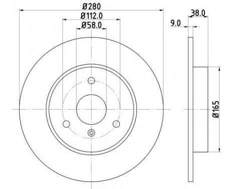 Brake disc 8DD 355 127-411 Hella