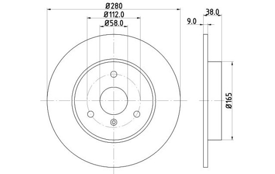 Brake disc 8DD 355 127-411 Hella