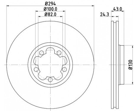 Brake disc 8DD 355 127-541 Hella