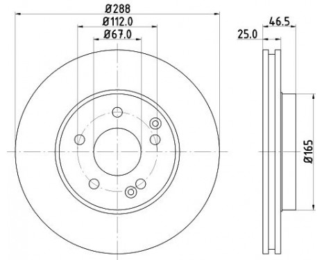 Brake disc 8DD 355 127-551 Hella