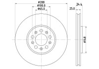 Brake disc 8DD 355 127-581 Hella