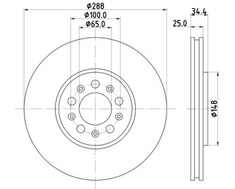 Brake disc 8DD 355 127-581 Hella