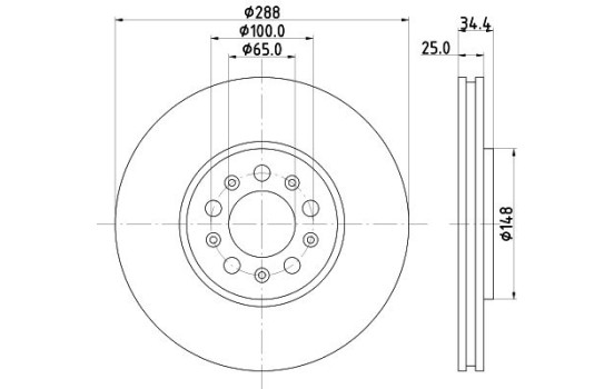 Brake disc 8DD 355 127-581 Hella