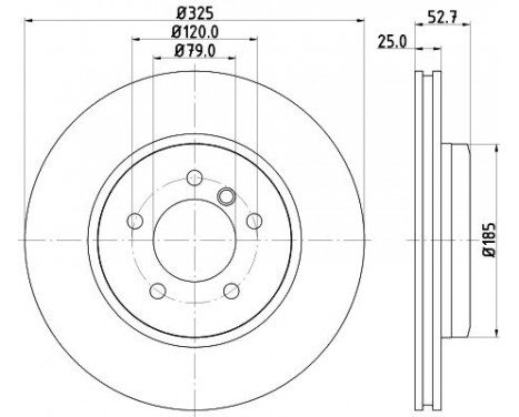 Brake disc 8DD 355 127-601 Hella