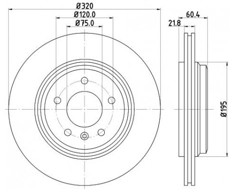 Brake disc 8DD 355 127-611 Hella