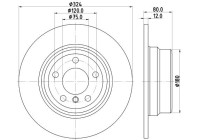 Brake disc 8DD 355 127-651 Hella