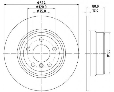 Brake disc 8DD 355 127-651 Hella