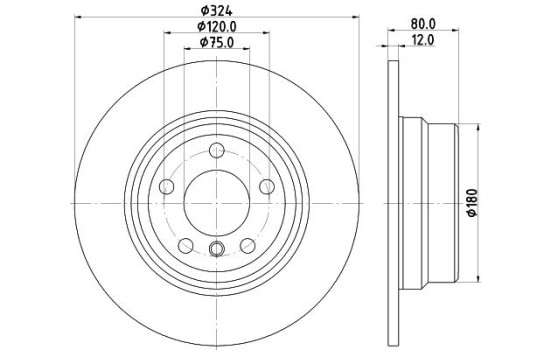 Brake disc 8DD 355 127-651 Hella