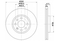 Brake disc 8DD 355 127-731 Hella