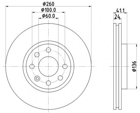 Brake disc 8DD 355 127-731 Hella