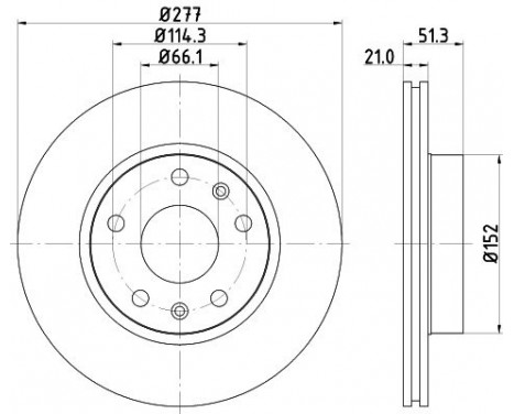 Brake disc 8DD 355 127-781 Hella