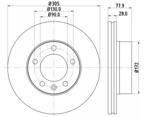 Brake disc 8DD 355 127-791 Hella