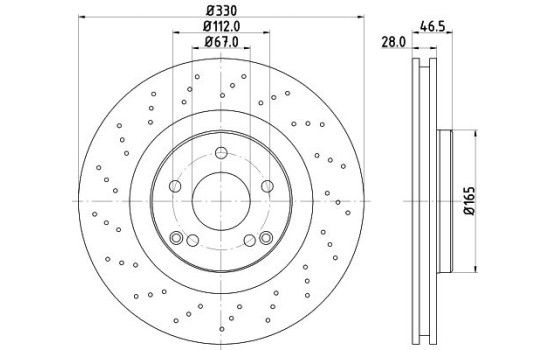 Brake disc 8DD 355 127-911 Hella