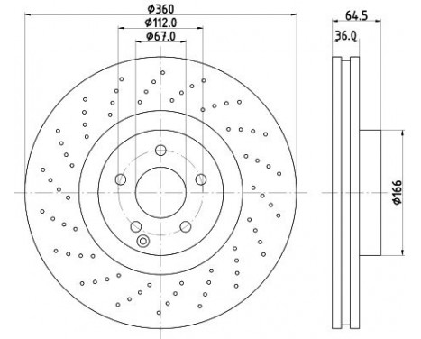 Brake disc 8DD 355 127-961 Hella