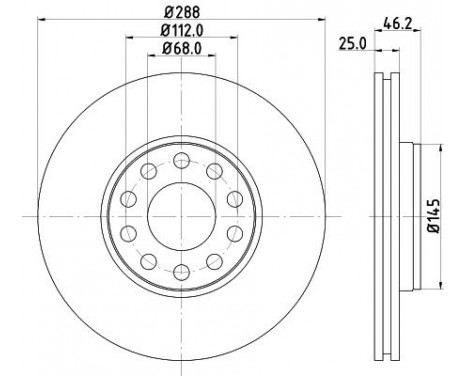 Brake disc 8DD 355 128-011 Hella