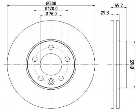 Brake disc 8DD 355 128-021 Hella