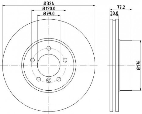 Brake disc 8DD 355 128-111 Hella