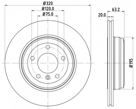 Brake disc 8DD 355 128-121 Hella