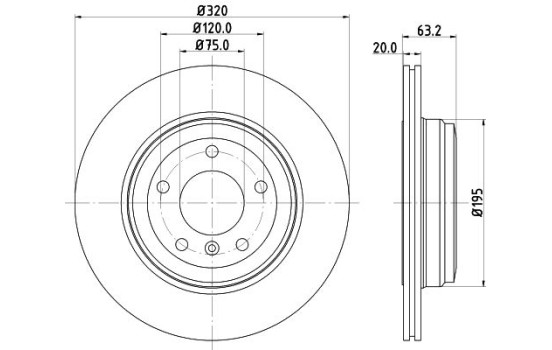 Brake disc 8DD 355 128-121 Hella