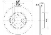 Brake disc 8DD 355 128-181 Hella
