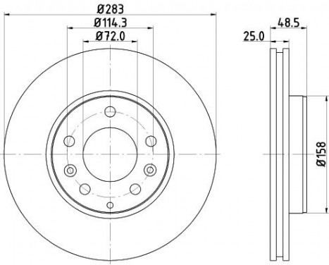 Brake disc 8DD 355 128-181 Hella