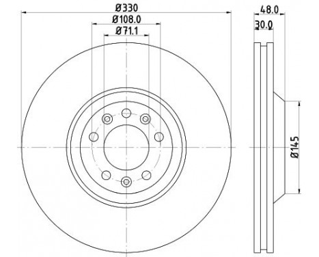 Brake disc 8DD 355 128-221 Hella