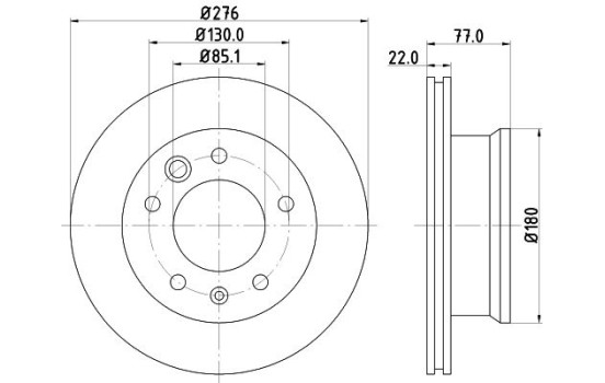 Brake disc 8DD 355 128-251 Hella