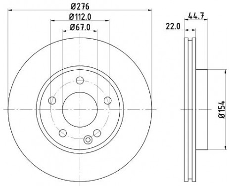 Brake disc 8DD 355 128-271 Hella