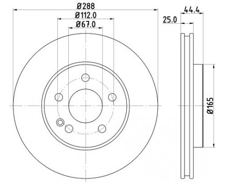 Brake disc 8DD 355 128-281 Hella