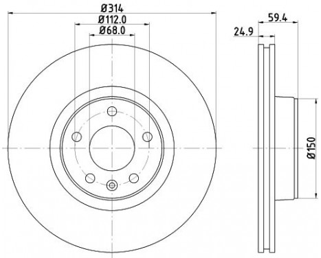 Brake disc 8DD 355 128-291 Hella Pagid GmbH