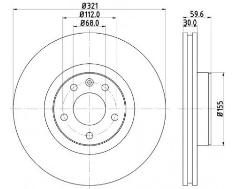 Brake disc 8DD 355 128-301 Hella