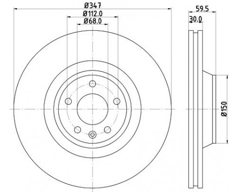 Brake disc 8DD 355 128-311 Hella