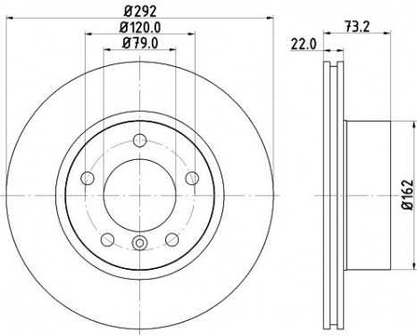 Brake disc 8DD 355 128-341 Hella