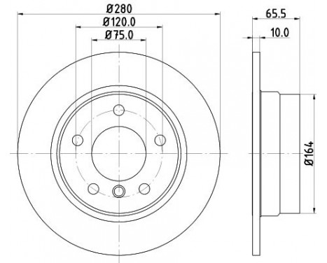 Brake disc 8DD 355 128-351 Hella