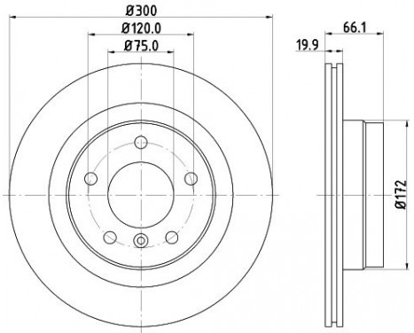 Brake disc 8DD 355 128-361 Hella