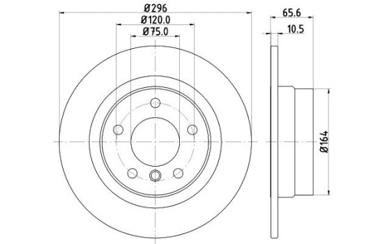 Brake disc 8DD 355 128-371 Hella