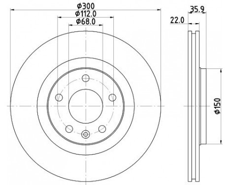 Brake disc 8DD 355 128-391 Hella