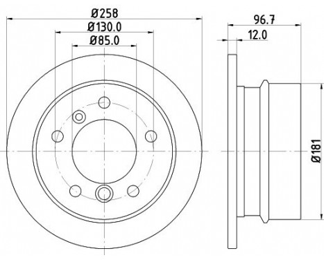 Brake disc 8DD 355 128-401 Hella