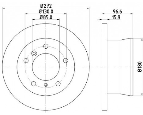 Brake disc 8DD 355 128-411 Hella