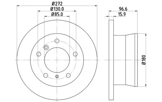 Brake disc 8DD 355 128-411 Hella