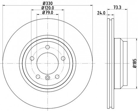 Brake disc 8DD 355 128-431 Hella